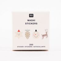 Rico Design Washi Sticker Weihnachten Figuren weiß braun rot 200 Stück