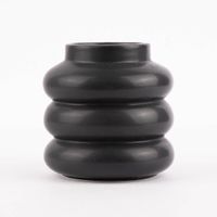 Vase abstrakt Wellen Keramik anthrazit 11x11cm
