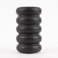 Vase abstrakt Wellen Keramik anthrazit 12x20.5cm