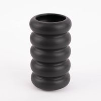 Vase abstrakt Wellen Keramik anthrazit 12x20.5cm