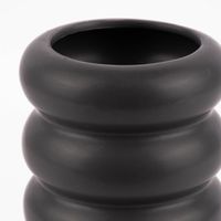 Vase abstrakt Wellen Keramik anthrazit 12x20.5cm