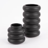 Vase abstrakt Wellen Keramik anthrazit 12x20.5cm