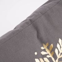 Deko Kissen mit Foliendruck Schneeflocken Kranz grau gold 40x40cm