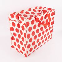 XXL Shopper Punkte aus recyceltem Material weiß rot 55x48x28cm