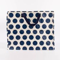 XXL Shopper Punkte aus recyceltem Material weiß blau 55x48x28cm