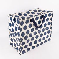 XXL Shopper Punkte aus recyceltem Material weiß blau 55x48x28cm