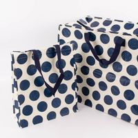 XXL Shopper Punkte aus recyceltem Material weiß blau 55x48x28cm