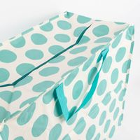XXL Shopper Punkte aus recyceltem Material weiß türkis 55x48x28cm