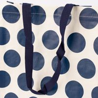 Tasche Punkte aus recycelten Material weiß blau 34x14x40cm