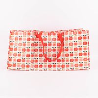 Sortiertasche Retro Apfel aus recycelten Material cremeweiß rot rosa 75x29x35cm