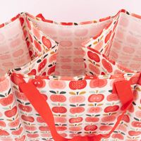 Sortiertasche Retro Apfel aus recycelten Material cremeweiß rot rosa 75x29x35cm