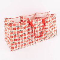 Sortiertasche Retro Apfel aus recycelten Material cremeweiß rot rosa 75x29x35cm
