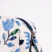 Kosmetiktasche Tauben und Blumen weiß blau grün 16x6x10cm