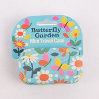 Reiseetui Schmetterlinge und Blumen blau bunt 7x3x2cm
