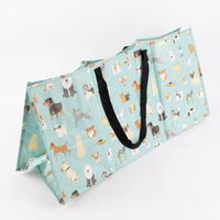 Sortiertasche Hunde aus recycelten Material hellblau braun beige 75x29x35cm
