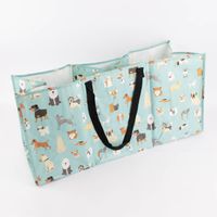 Sortiertasche Hunde aus recycelten Material hellblau braun beige 75x29x35cm