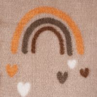 Wellness Fleece Doubleside Regenbogen Herzen Punkte taupe orange braun