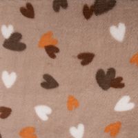 Wellness Fleece Doubleside Regenbogen Herzen Punkte taupe orange braun