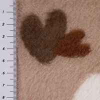 Wellness Fleece Doubleside Regenbogen Herzen Punkte taupe orange braun