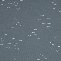 Baumwolljersey Jersey Vögel grafisch rauchblau weiß 1.50m Breite