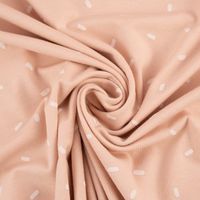 Baumwolljersey Jersey Konfetti Punkte Striche rosa wollweiß 1.50m