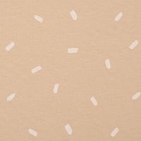 Baumwolljersey Jersey Konfetti Punkte Striche beige wollweiß 1.50m