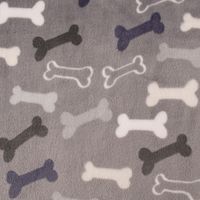 Wellness Fleece Knochen grau blau weiß 1.5m Breite