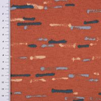 Sweatstoff Alpensweat Stripes Streifen terrakotta hellblau dunkelblau