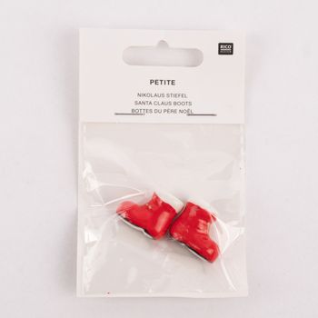 Rico Design Miniatur Nikolaus Stiefel Keramik rot weiß 2x2cm