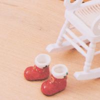 Rico Design Miniatur Nikolaus Stiefel Keramik rot weiß 2x2cm