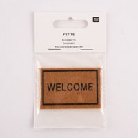 Rico Design Miniatur Fußmatte Welcome braun schwarz 4x6cm