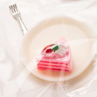 Rico Design Miniatur Set Erdbeertorte weiß rosa silberfarbig