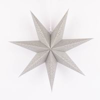 Linen & More Dekohänger 3D Stern perforiert mit Punkten Papier mit Glitzer silberfarbig 45cm