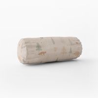 SCHÖNER LEBEN. Kissenhülle Cold Forest Animals Bäume Waldtiere beige