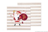 La Vida Serviette Hohoho Weihnachtsmann Streifen weiß braun rot 33x33cm 3lagig 20 Stück