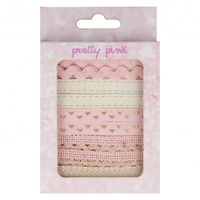 Bänderset Pretty Pink 5 Stück Länge 1 Meter rosa