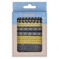 Bänderset Denim 5 Stück Länge 1 Meter denim-gold