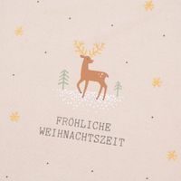 Grafik Werkstatt Geschenkbeutel aus Stoff Weihnachten Fröhliche Weihnachtszeit Hirsch beige 20x28cm