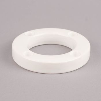 Rico Design Kerzenhalter rund Keramik einfarbig weiß 12.5cm