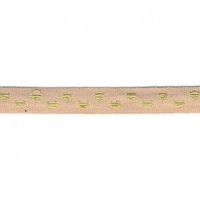 Herzchenborte Band mit Herzen Ripsband 9mm breit beige goldfarbig 25m Rolle