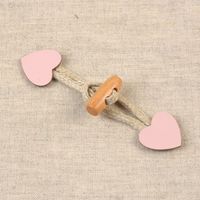 Knebelverschluß Herz für Kinder rosa natur 2.4x10cm