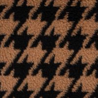 Fellimitat Kunstfell Teddyplüsch Hahnentritt camel schwarz 1.45m