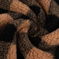 Fellimitat Kunstfell Teddyplüsch Karo camel schwarz 1.5m Breite