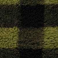 Fellimitat Kunstfell Teddyplüsch Karo grün schwarz 1.5m Breite