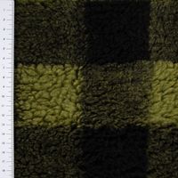 Fellimitat Kunstfell Teddyplüsch Karo grün schwarz 1.5m Breite