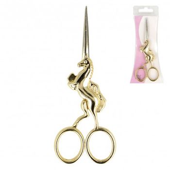Stickschere Einhorn Metall goldfarbig 11cm