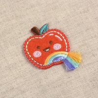 Applikation Bügelbild Apfel Regenbogen mit Fransen 35x35mm
