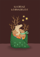 Grafik Werkstatt Doppelkarte Kuschelige Weihnachtszeit Elche braun 12x17cm