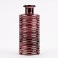 Vase zylinderförmig mit Rillenprägung u. schmalem Hals Glas klar violett 9.5x21.5cm