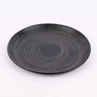 Dekoteller Antikmuster geprägt Metall schwarz creme 36x3cm